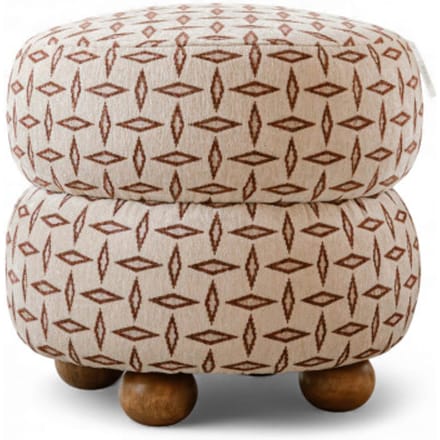 Indore Home Jet Ronde Poef - 49 cm - Terra Beige