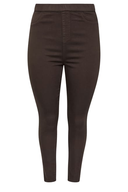 Yours Chocoladebruine Pull On Grace Jeggings Size 48