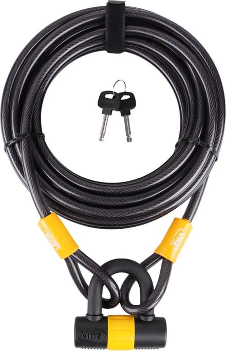 VINZ Kinabalu Kabelslot 10 Meter Lang - Multifunctioneel Boot Slot Fiets & Terras - 12mm Kabel - 1000cm