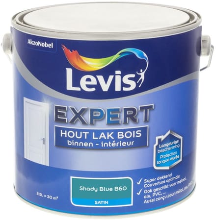 Levis - Expert Hout Lak Binnen Satin Mix - Shady Blue B60 - Mengverf - 2,5 L