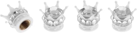 Decoratieve Ventildekels voor Auto en Truck - 4 Stuks, 15mm, Wit/Zilver, ABS Koper, Stofbescherming
