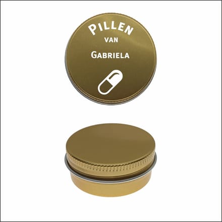 Pillen Blikje Met Naam Gravering - Gabriela