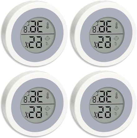 Digitale thermometer - Vochtigheidsmeter - Binnenklimaat monitoren - Expressie indicator - 4 stuks - Wit