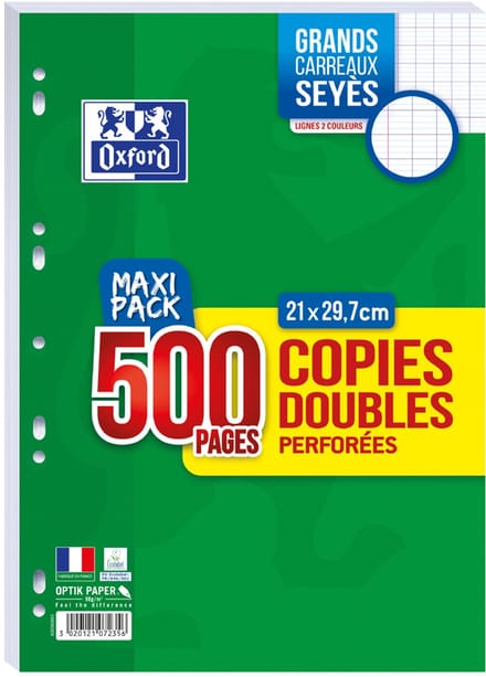 Geperforeerde dubbelschriften A4, Seyes-gelinieerd, maxi-pakket