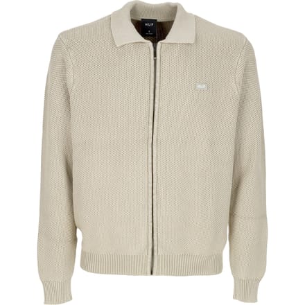 Cardigan Man Anton Zip Overdyed Sweater Putty