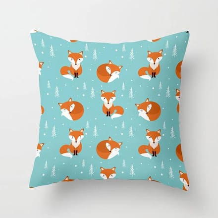 Cartoon Vos Dier Auto Kussensloop Woonkamer Polyester Kussenhoes Bank Decoratie 45x45cm