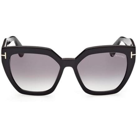 Tom Ford Vierkant dames glanzende zwarte rookgradiënt FT0939 Phoebe
