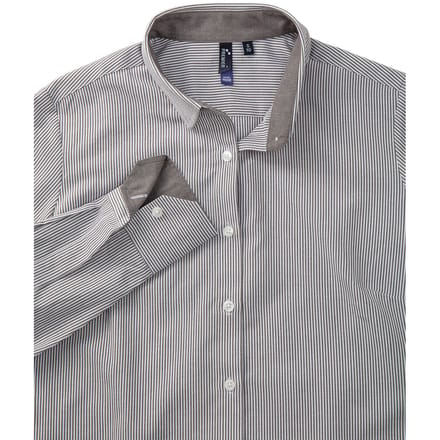 Premier Vrouwen/dames Katoen Rijke Oxford Stripe Blouse (Wit/Grijs)