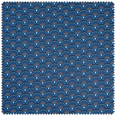 Katoenen stof "Fan Indigo" acryl gecoat