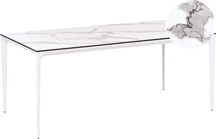 SOVARETO - Tuintafel - Wit - HPL/Aluminium/marmer