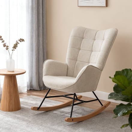 MEUBLES COSY Scandinavische Schommelstoel – Fauteuil – Naturel Beige