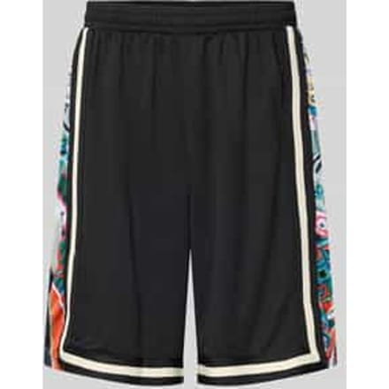 Shorts van mesh met contraststrepen