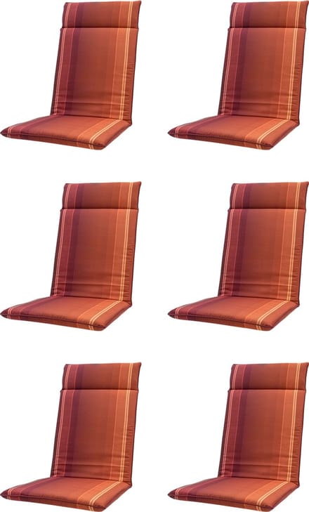 Madison - Tuinkussen - Hoge Rug - 6 st - Stef Bordeaux - 120x50 - Rood