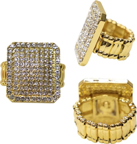 2x Pooier ringen - strass - Hiphop - rapper - pimp - Maffia - plaat