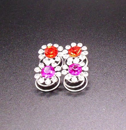 Curlies met diamanten rood-roze