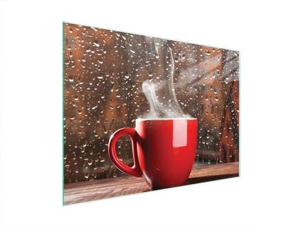 TMK ArtDeko - Snijplank - 40x30 cm - Hartglas - Koffiemotief