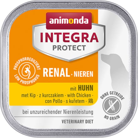 animonda Integra Protect Nieren Schaaltje 12 x 150 g Hondenvoer - Voordeelpakket: 33 x 150 g Kip