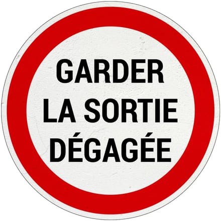 Garder la sortie dégagée bord | Sign Again materiaal | 30 cm