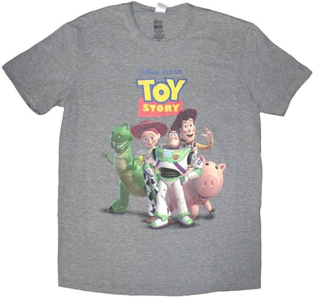 Disney - Toy Story Characters Distressed Heren T-shirt - L - Grijs