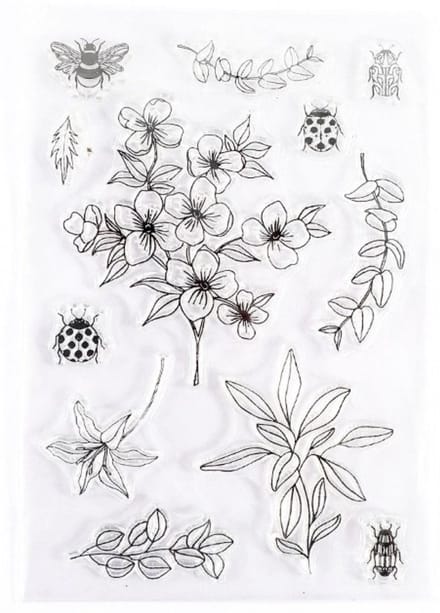 Meer Leuks - Clearstamps Bloemen & Insectenn - Stempels