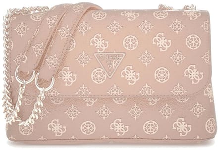 GUESS schoudertas Daryna II Convertible Xbody Flap Bag Dark Rose Logo oud roze