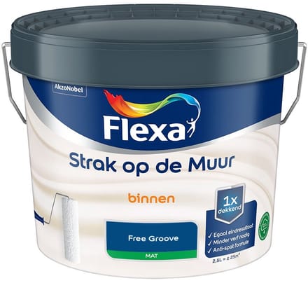 Flexa - Strak Op De Muur Binnen Mat - Free Groove - Mengverf - 2,5 L