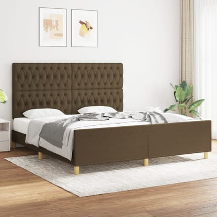 vidaXL - Bedframe - zonder - matras - stof - donkerbruin - 180x200 - cm