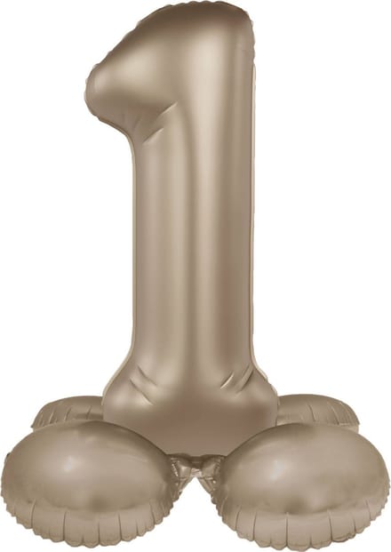 Staande Folieballon Cijfer 1 - Starlight Gold - Satin Gloss - 41 cm