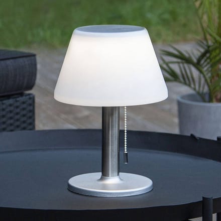 Solar LED tafellamp - Lamp met zonnepaneel - Ledlamp dimbaar - Zilver