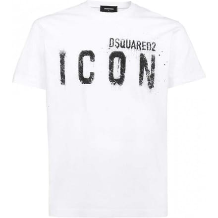 DSQUARED2 Italiaans T-shirt Icon Wit - Maat: XXL gray
