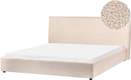 LAVAUR - Tweepersoonsbed - Beige - 180 x 200 cm - Bouclé