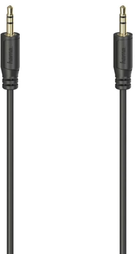 Hama 00200725 Jackplug Audio Kabel 0.75 m Zwart Vergulde steekcontacten