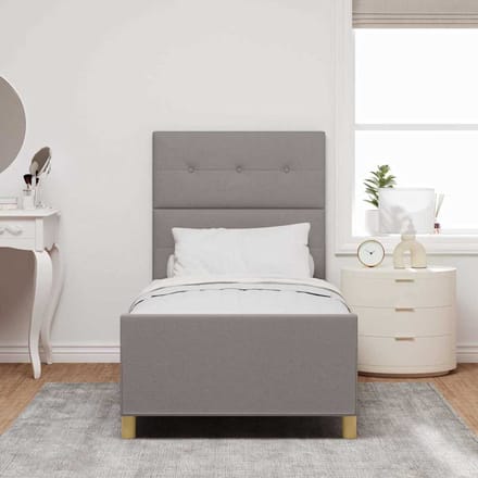 vidaXL - Bedframe - met - hoofdeinde - Taupe - 100 - x - 200 - cm - Stof