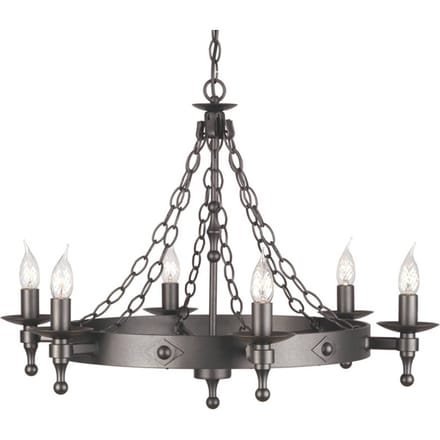 Elstead Lighting LED Kroonluchter | 6X E14 Max 60W | Dimbaar | Graphite Black