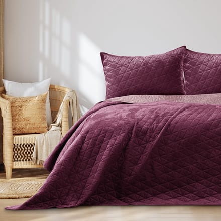 Laila Velvet sprei, polyester, violet lila, 170x270 cm