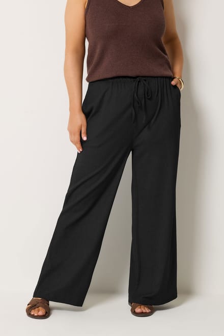 Yours 2Pack Zwarte En Bruine Broek Met Wijde Pijpen Size 48