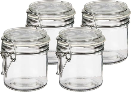 Vivalto Voorraadpotten/bewaarpotten - 4x - Tarro - 250 ml - glas - beugelsluiting - D11 x H10 cm