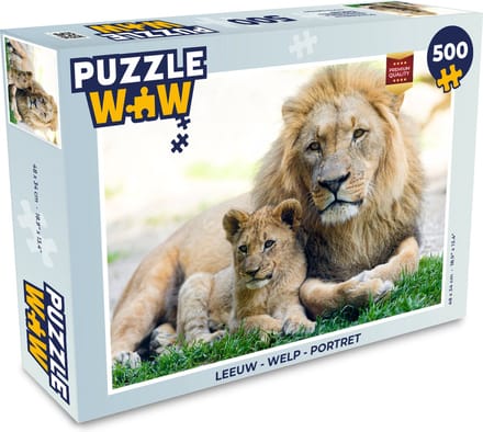 Puzzel Leeuw - Welp - Portret - Legpuzzel - Puzzel 500 stukjes