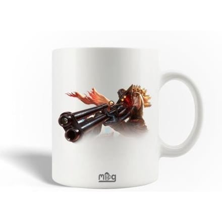 Mug en Céramique - League of Legends - High Noon Jhin - 30cl - Compatible Lave-Vaisselle - Blanc