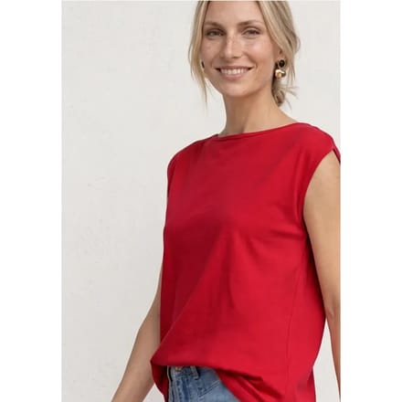 Basic shirt met boothals