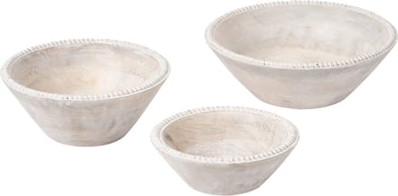 TANTA - Set van 3 schalen - Lichtbruin - Mangohout