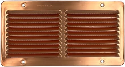 Ventilatie rooster koper met insectenhor luchtrooster 15 x 28 cm