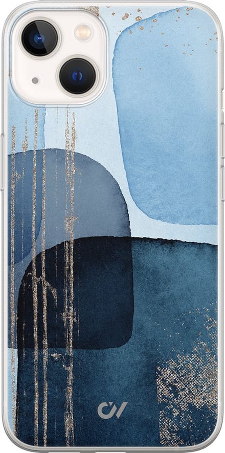 Hoesje geschikt voor Apple iPhone 13 - Blue Abstract Shapes - - Blauw - Apple - Casevibes