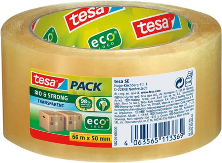 tesa BIO & STRONG 58296 Pakband Transparant (l x b) 66 m x 50 mm 1 stuk(s)