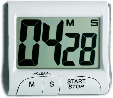 SnelShoppen - Digitale Eierkoker Timer, Stopwatch, 99 Min, Groot Display, Magnetisch, Compact, Wit, Keukenaccessoire voor Koken en Bakken
