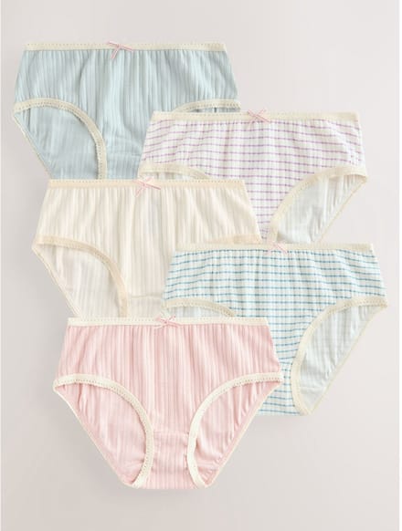 Next - Meisjes - Set van 5 slips met textuur - Crème