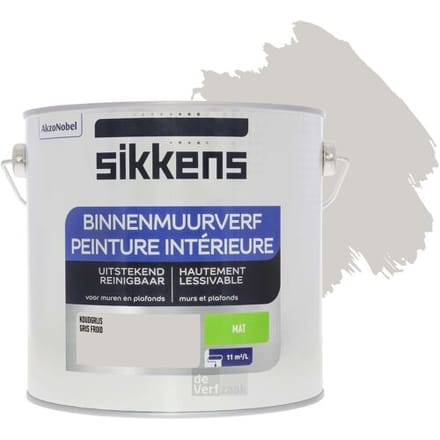Sikkens - Binnenmuurverf Mat - Koudgrijs - 2,5 L