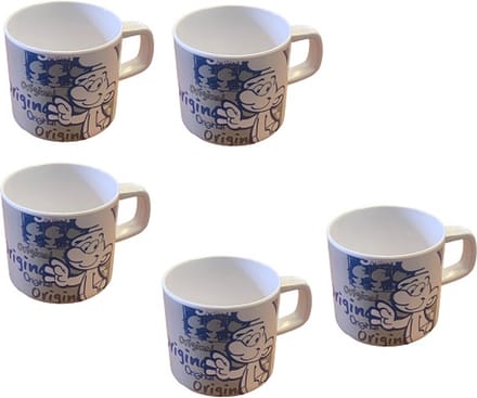 De smurfen - set van 5 mokken - kunststof - voor kinderen.