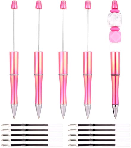 Allecto - Beads Pen Set - Ballpoint pennen - 5 kleuren - 10 vullingen