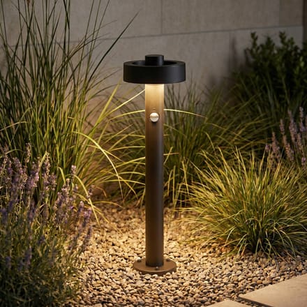 Lucande LED tuinpadverlichting Nirella, 60 cm, zwart, CCT, sensor